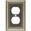 W10086-SN Architectural Single Duplex Outlet Cover Plate Satin Nickel