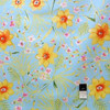 Dena Designs LIDF003 Sunshine Jasmine Aqua Linen Fabric By The Yard