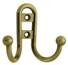 B46115J-AB Antique Brass Double Coat, Hat, Robe Hook w/ Ball End