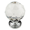 P30779-CHC 1 3/16" Clear Faceted Acrylic Polished Chrome Knob Drawer Pull