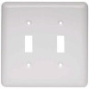 W10246-W Stamped White Double Switch Cover Plate