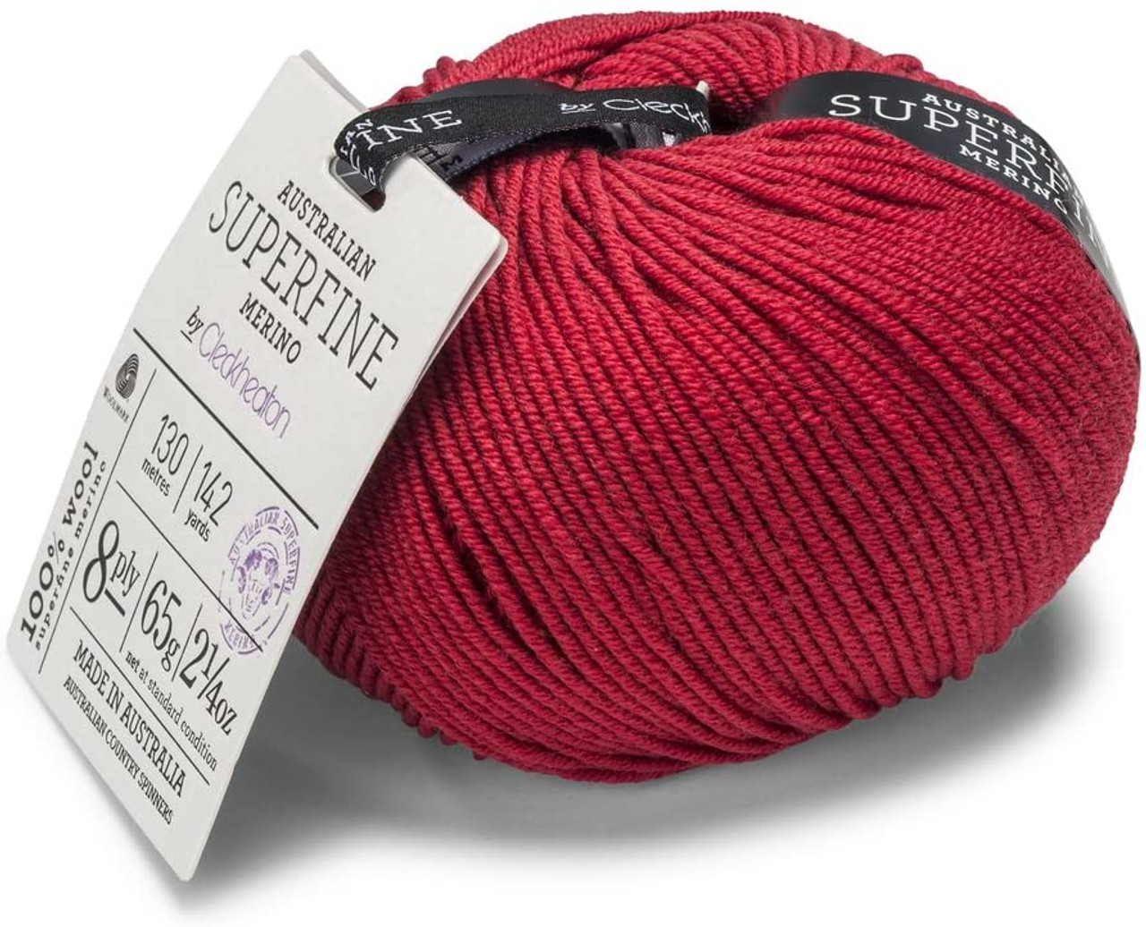 CleckHeaton Merino Super Fine 8 Ply Knitting & Crochet Yarn, Burnt Red
