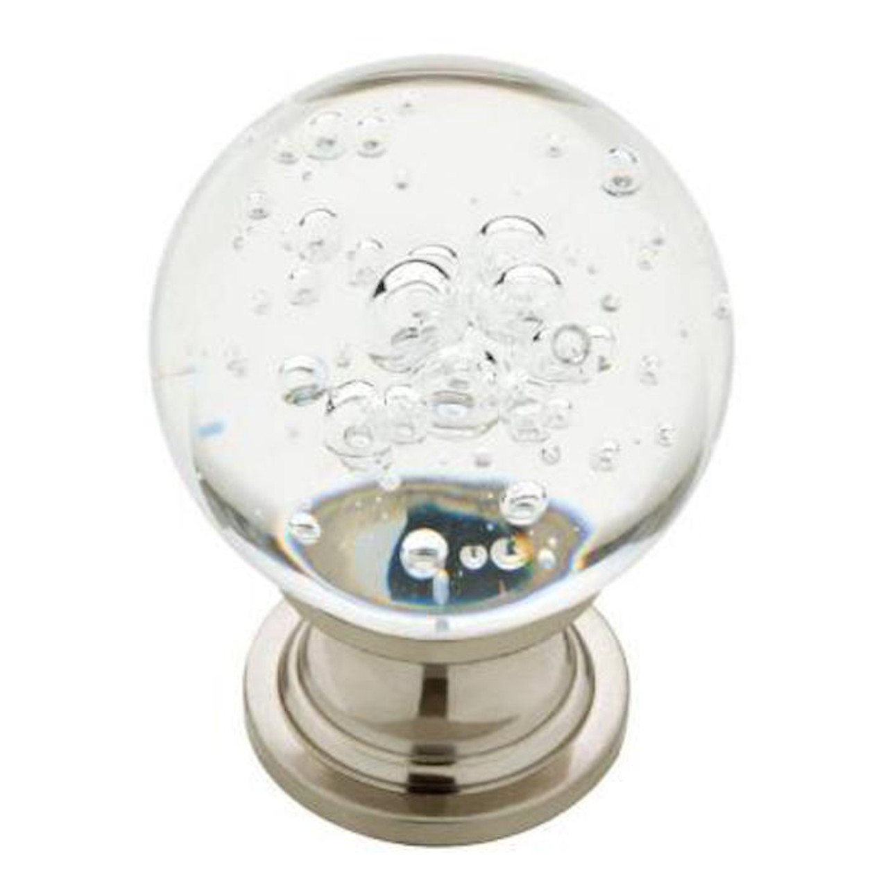 P32592-116 1 1/4" Bubble Glass Satin Nickel Cabinet Drawer Knob