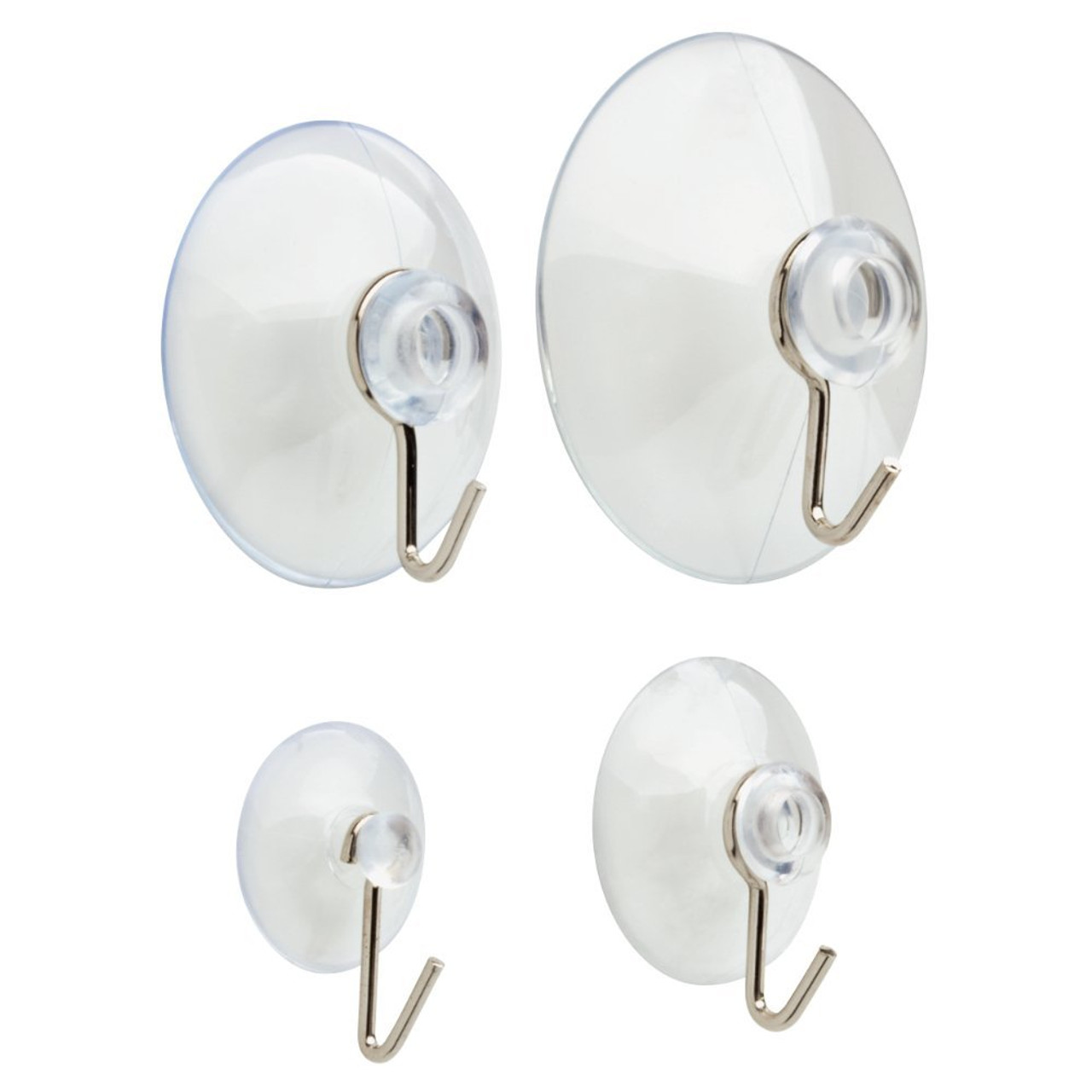 Arrow 160374 Suction Cup Hook Chrome Coat and Hat Hook Pack of 8