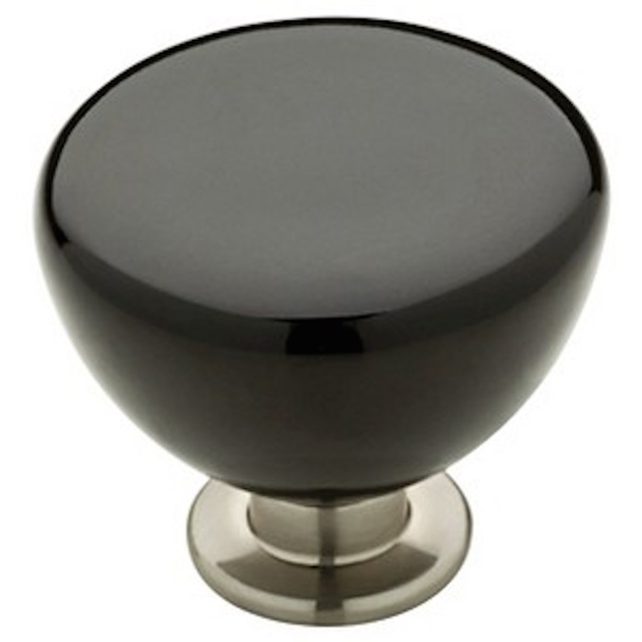 085-03-2938 1 3/8" Black Ceramic & Satin Nickel Cabinet Drawer Knob 4 Pack