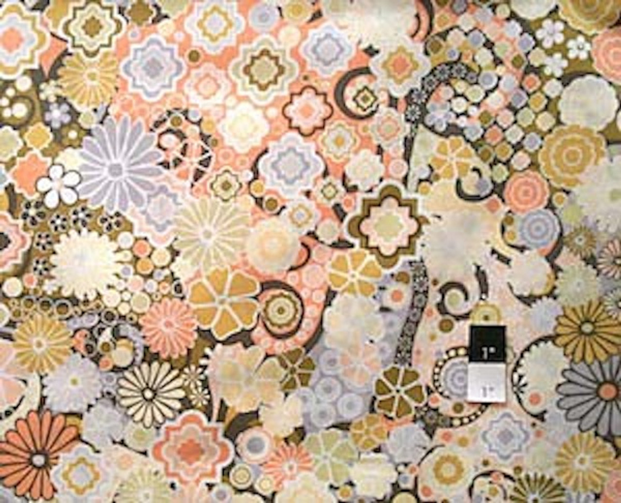 Jenean Morrison JM31 Wild World Wanderlust Peach Cotton Fabric 1 1/2Yd