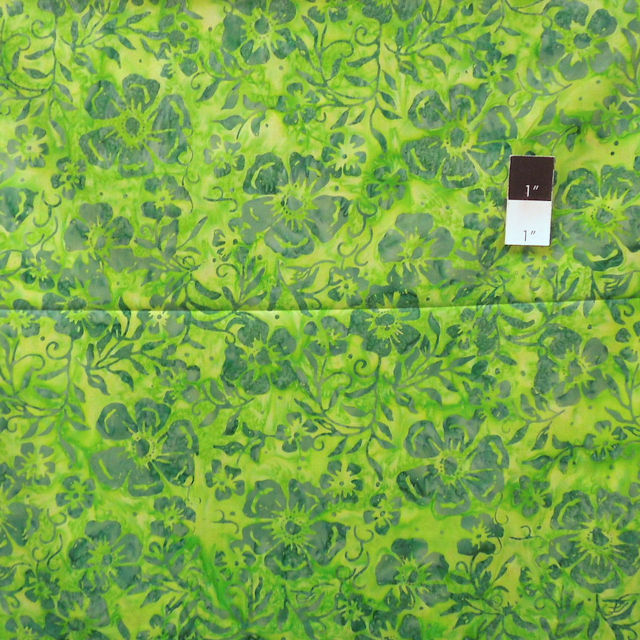 Clothworks Fresh Batiks Botanica 2 FB020-20 Light Green Cotton Fabric By The Yard