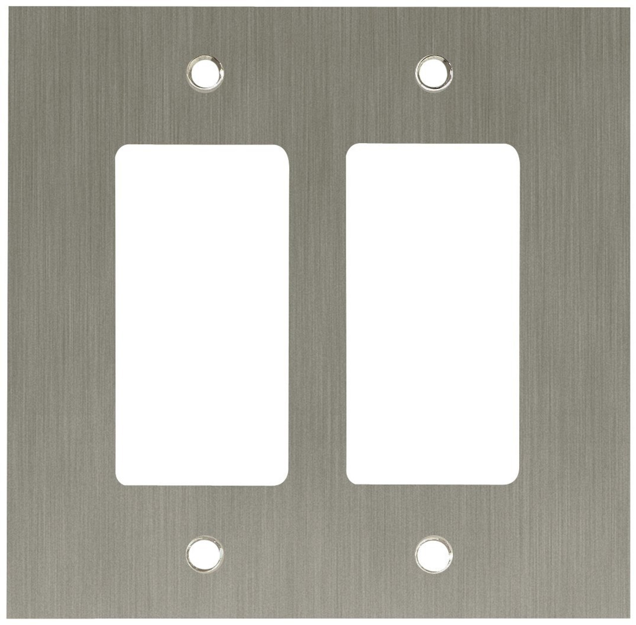 64927 Brushed Nickel Concave Double GFCI Cover Wall Plate