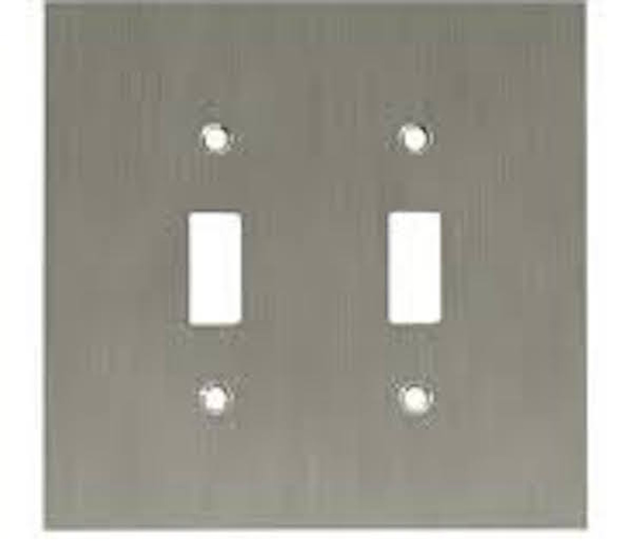 64928 Brushed Nickel Concave Double Switch Cover Wall Plate
