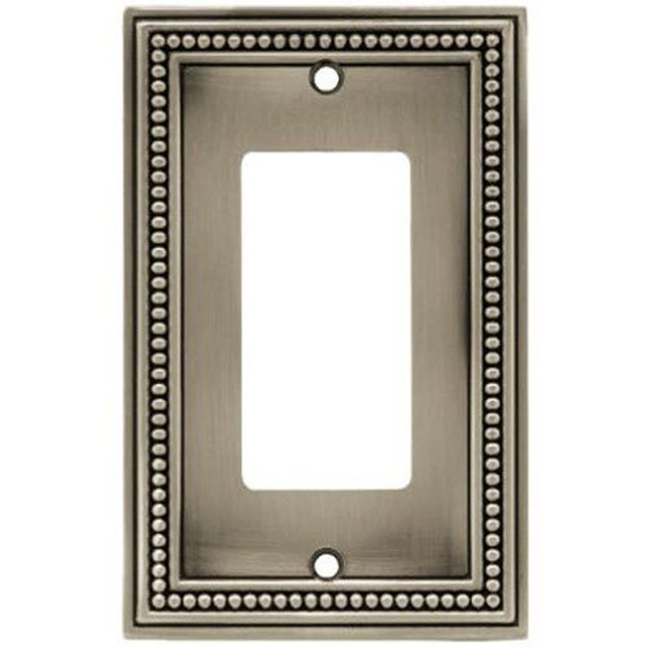Brainerd W10237-BSP Brushed Satin Pewter Beaded Single GFCI Cover Plate