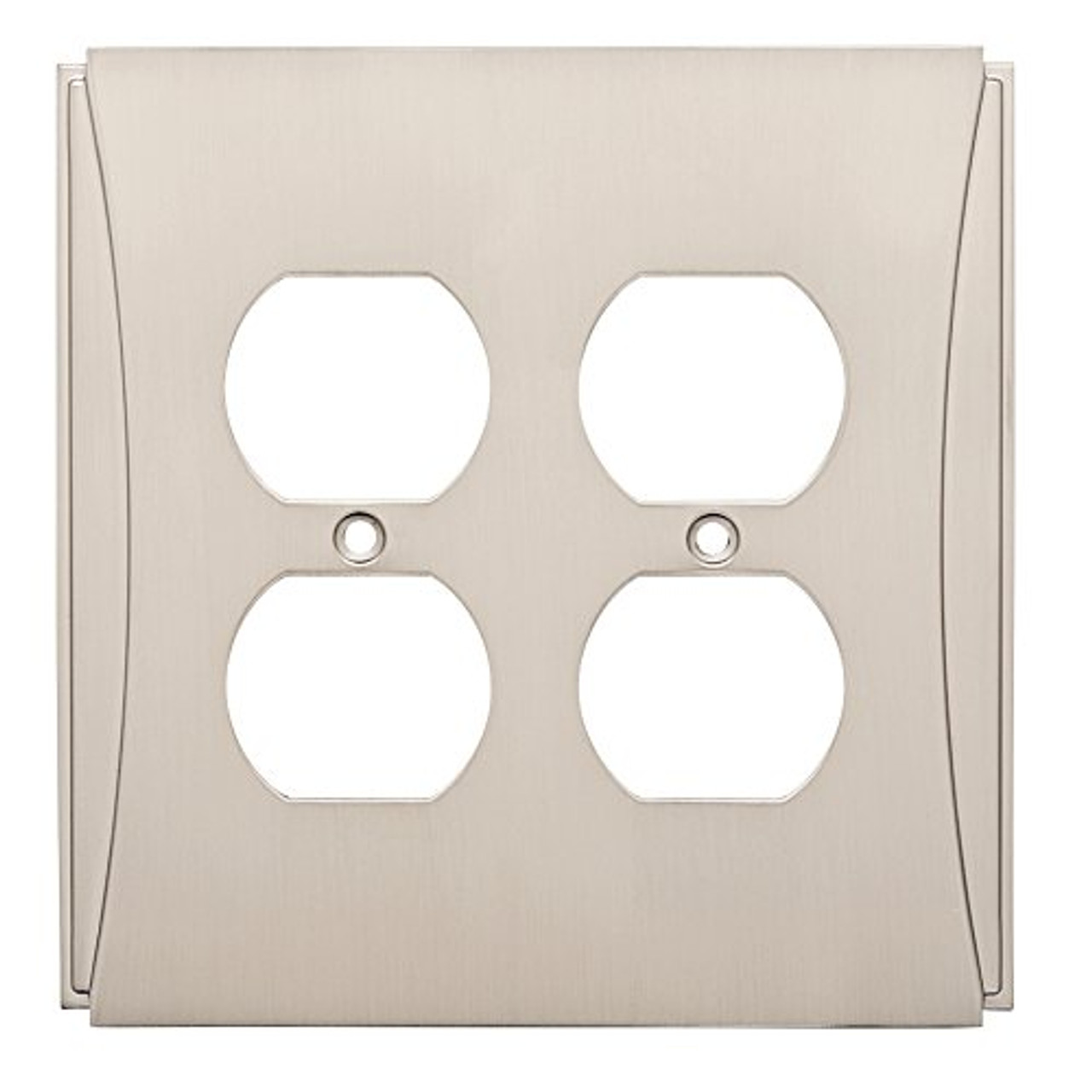 W32777SN Upton Satin Nickel Double Duplex Outlet Cover Plate