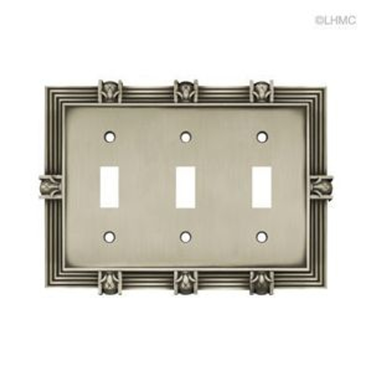 64467 Satin Pewter Pineapple Triple Switch Cover Plate