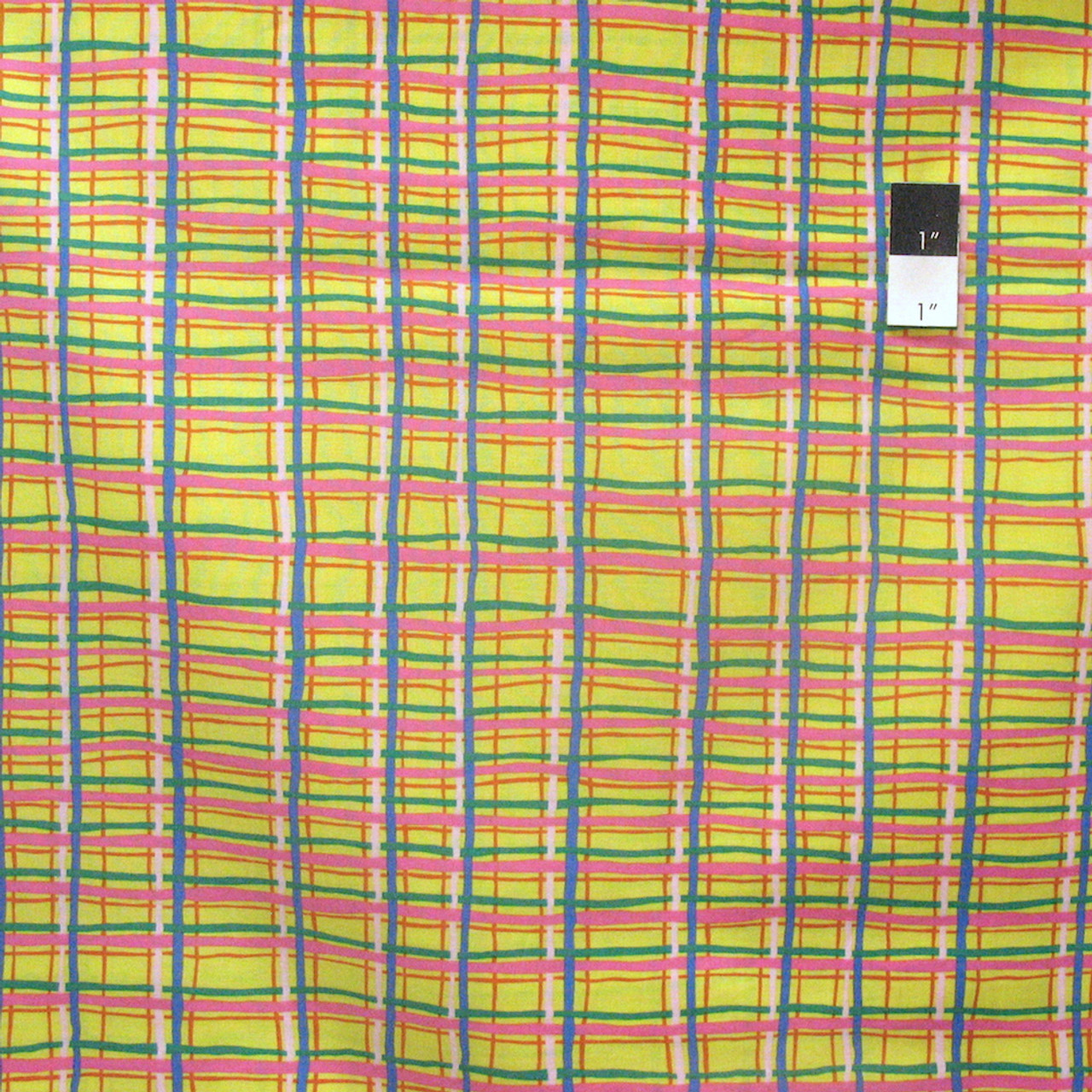 Brandon Mably BM26 Plaid Yellow Cotton Fabric By The Yard