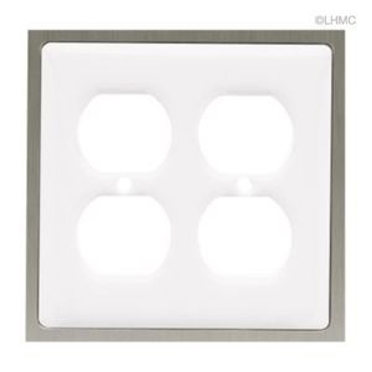 63998 Ceramic Insert White  Double Duplex Cover Plate