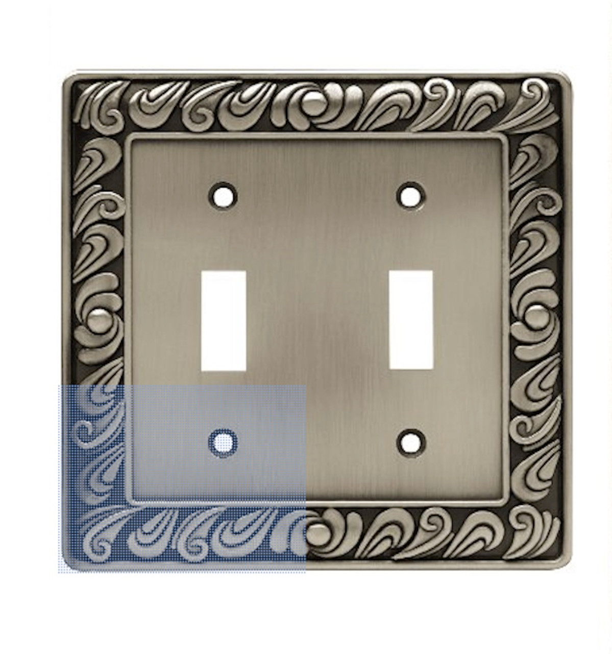 Brainerd 64039 Paisley Double Switch Satin Pewter Cover Plate