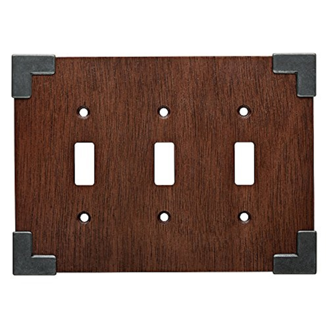 Brainerd W27039-CHS Rowland Triple Switch Cover Plate Charcoal Ebony & Soft Iron