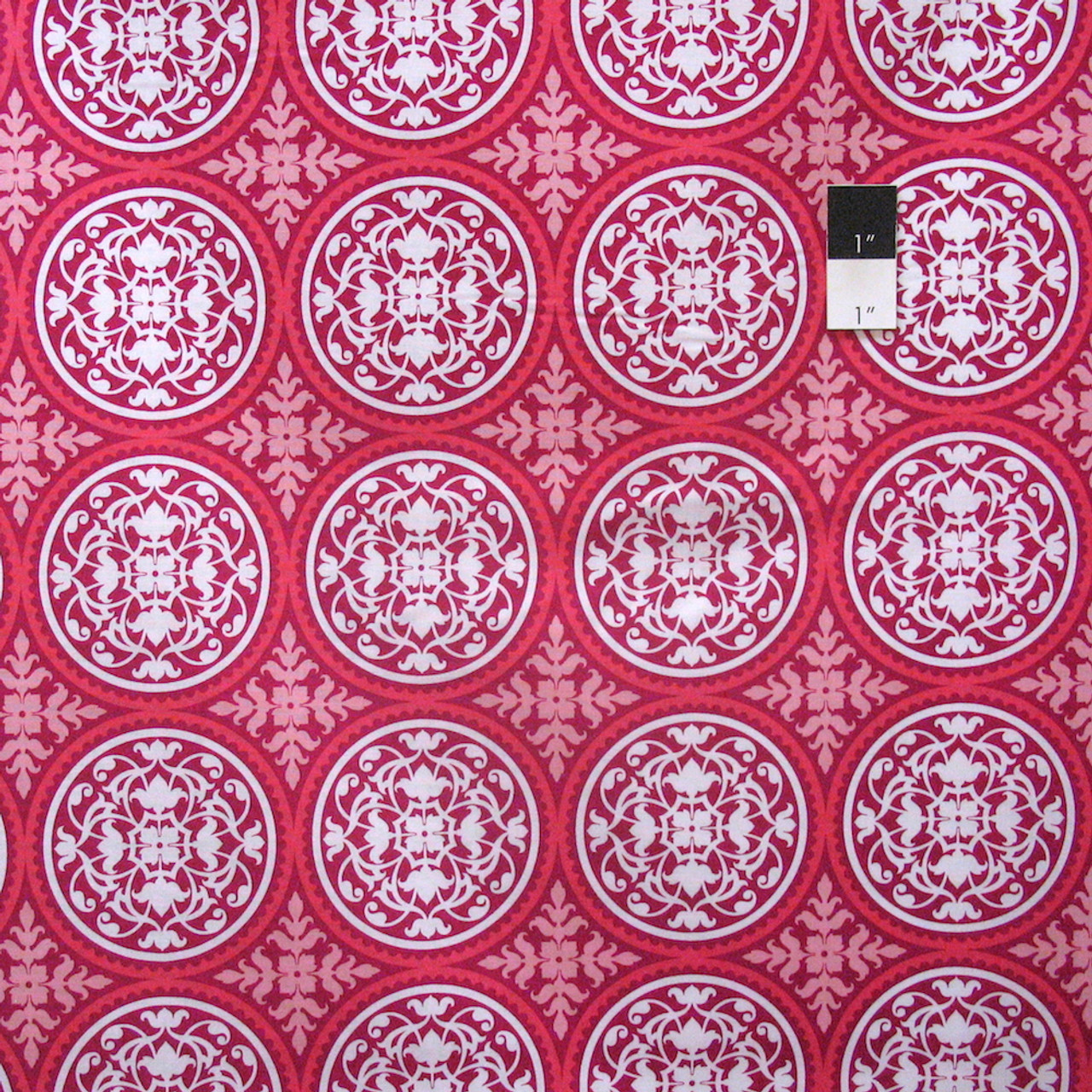 Joel Dewberry PWTC010 True Colors Scrollwork Deep Pink Cotton Fabric By Yard