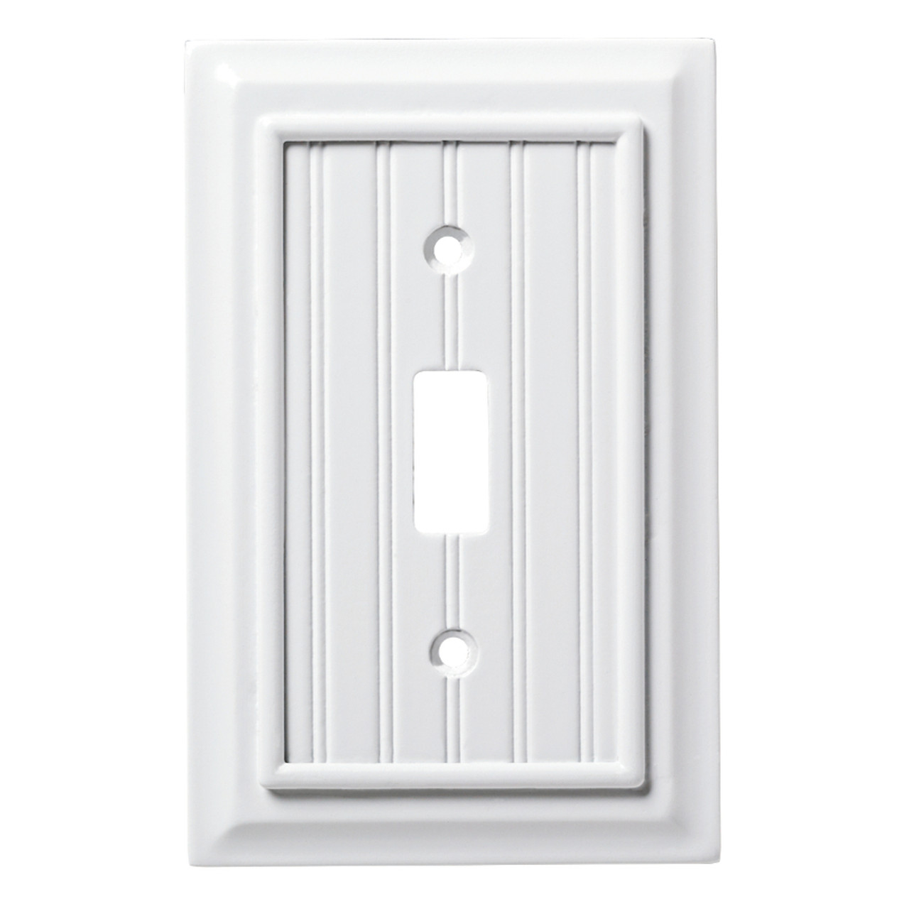 W17838-PW Pure White Beadboard Wood Architect Single Switch Cover Plate