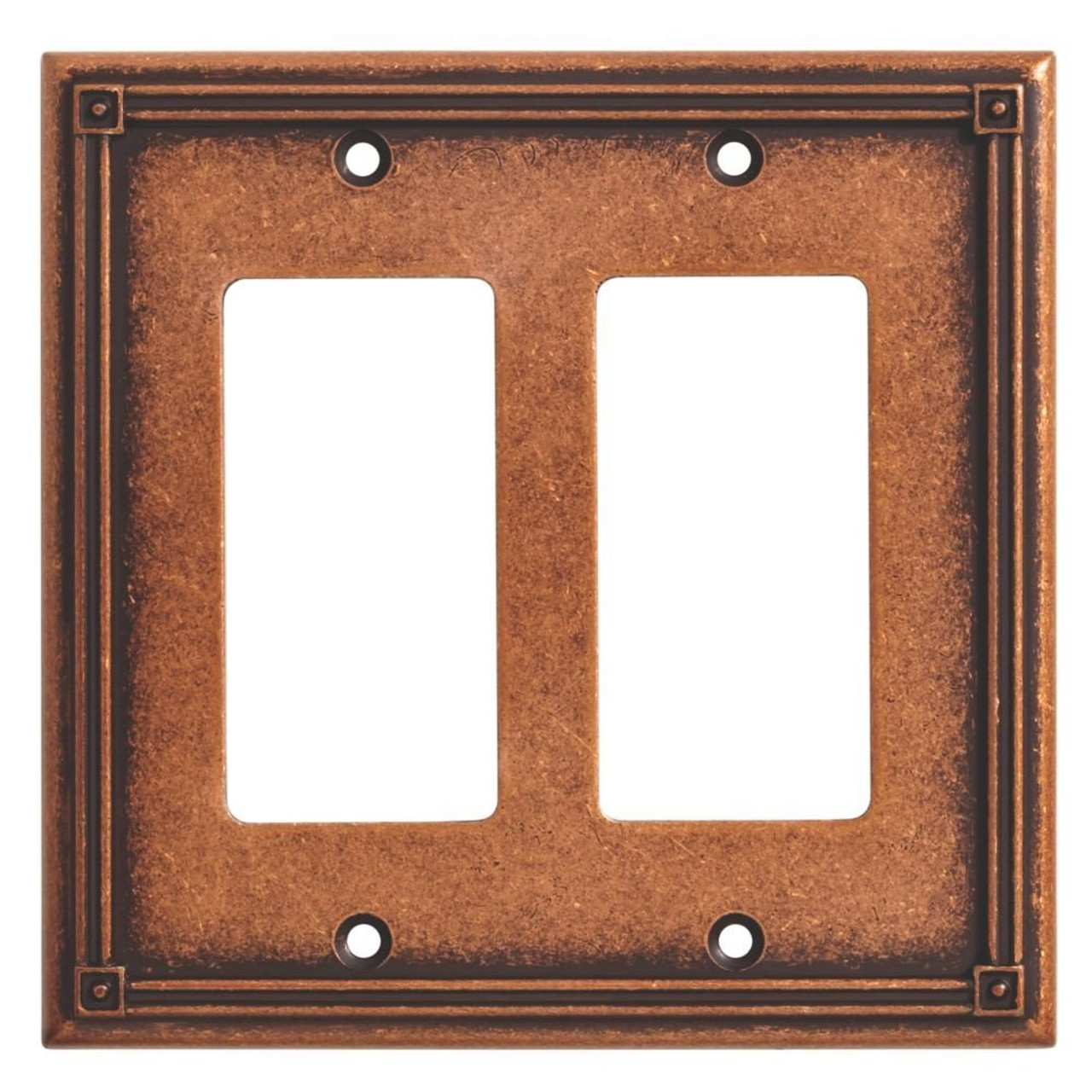 Brainerd 135769 Ruston Sponged Copper Double GFCI Rocker Cover Plate