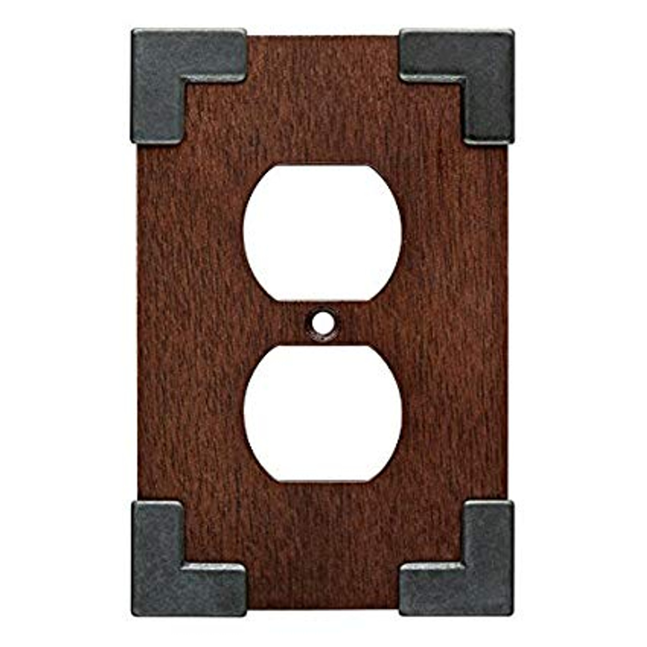 Brainerd W27025-CHS Rowland Charcoal Ebony & Soft Iron Single Duplex Outlet Cover Plate