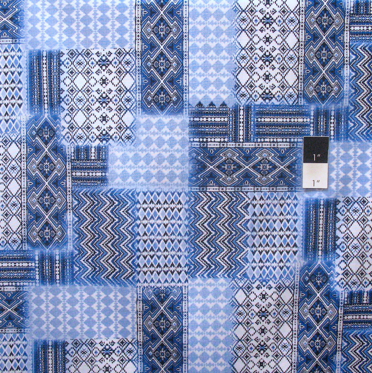 Timeless Treasures C4317 Patchwork Blue Cotton Quilting Fabric By Yard