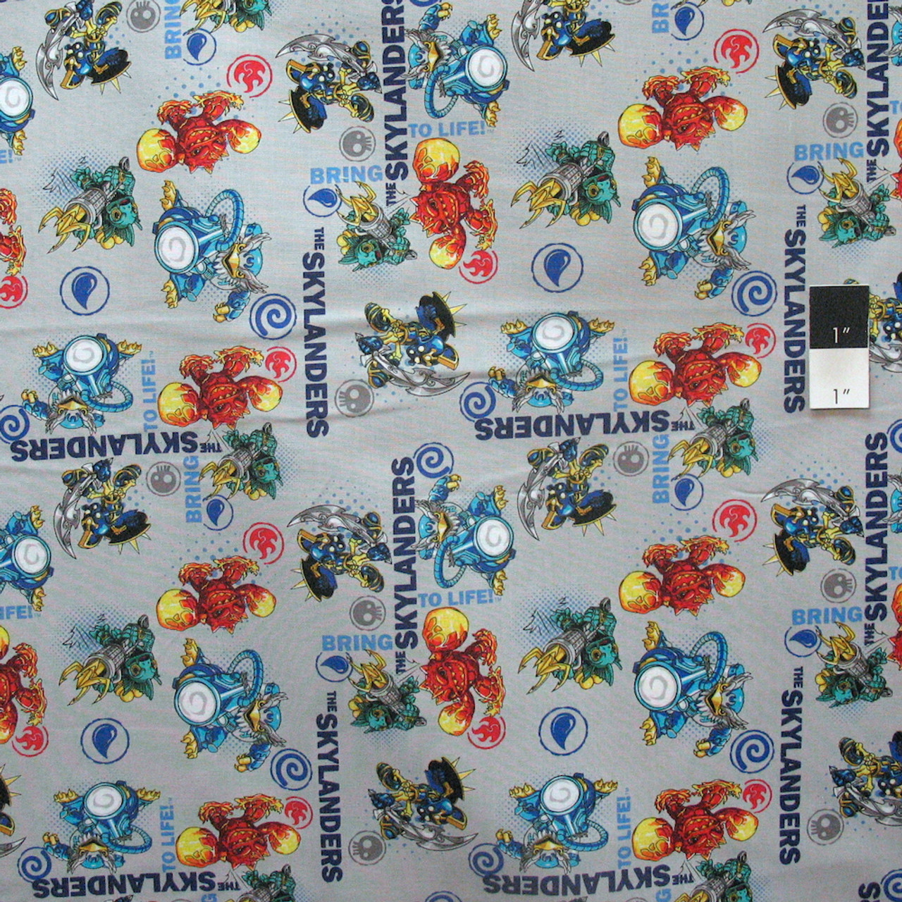 Camelot Fabrics Skylanders Allover Gray Cotton Quilting Fabric By Yard