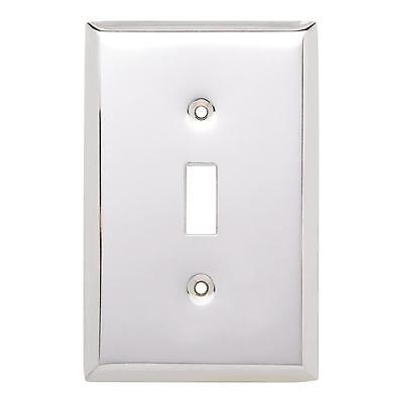 W10222-PC Chrome Stamped Square Single Switch Toggle Cover Plate