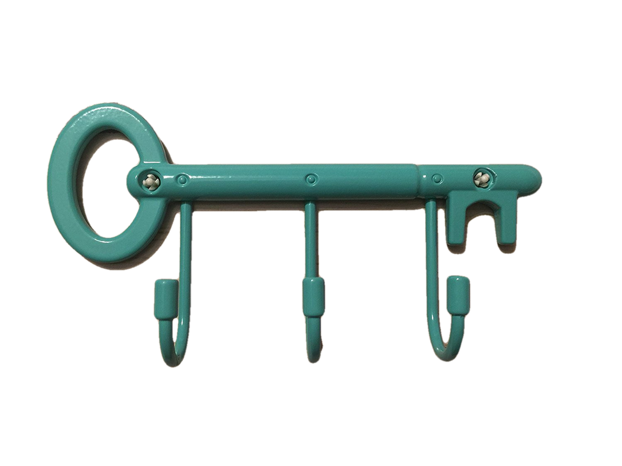 Young House Love VKR002-DT Vintage 3 Hook Key Rail Teal Finish