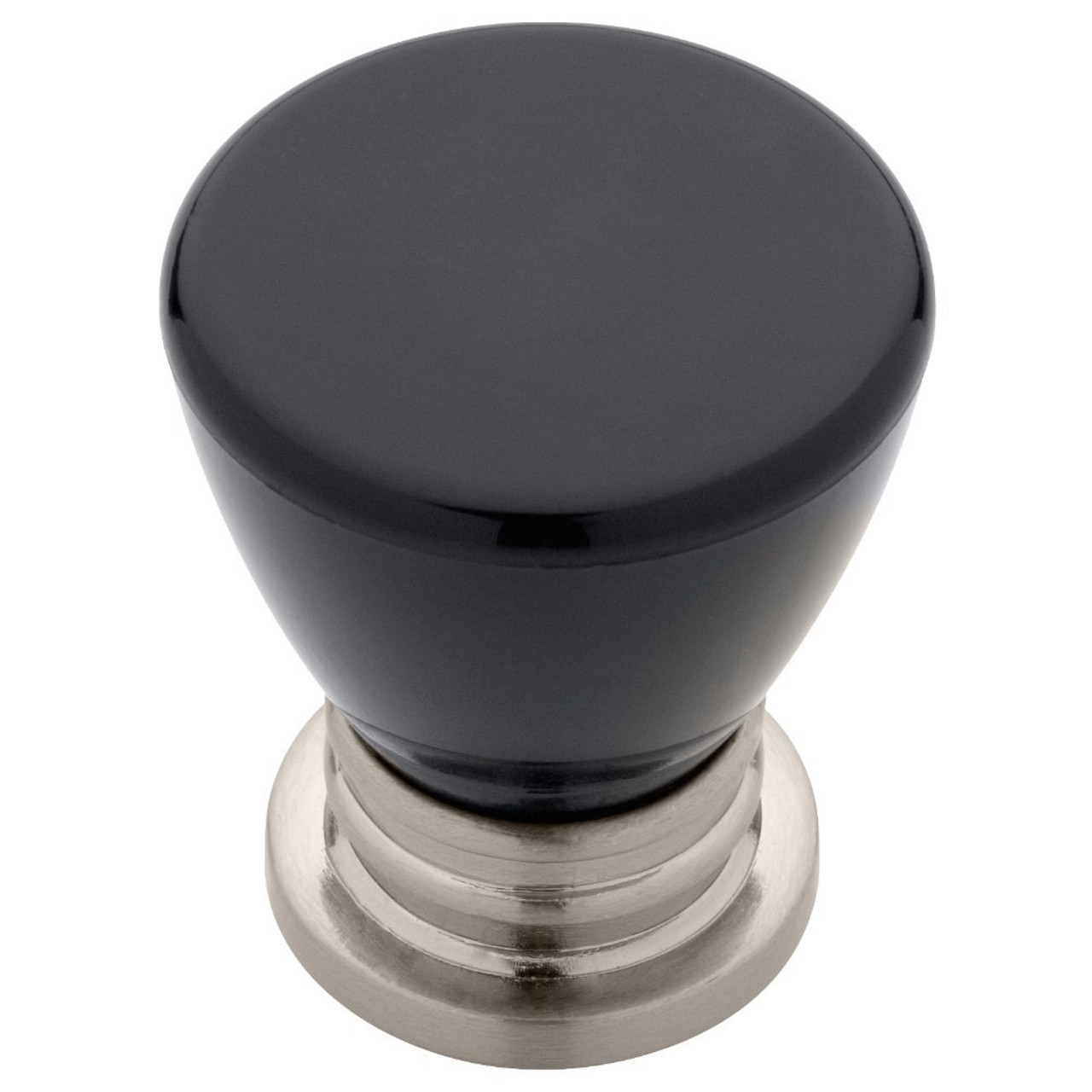 P15843C-SNB Crystal Lace 1 1/8" Round Cabinet Drawer Knob Satin Nickel & Black