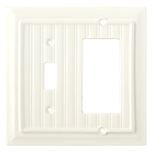 126471 White Beadboard Wood Architect Switch / GFCI Cover Plate