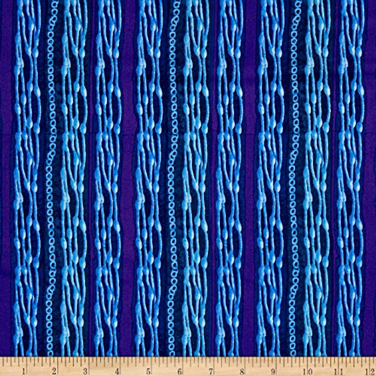 Nel Whatmore PWNW083 Ghost Beads Blue Cotton Fabric By Yard