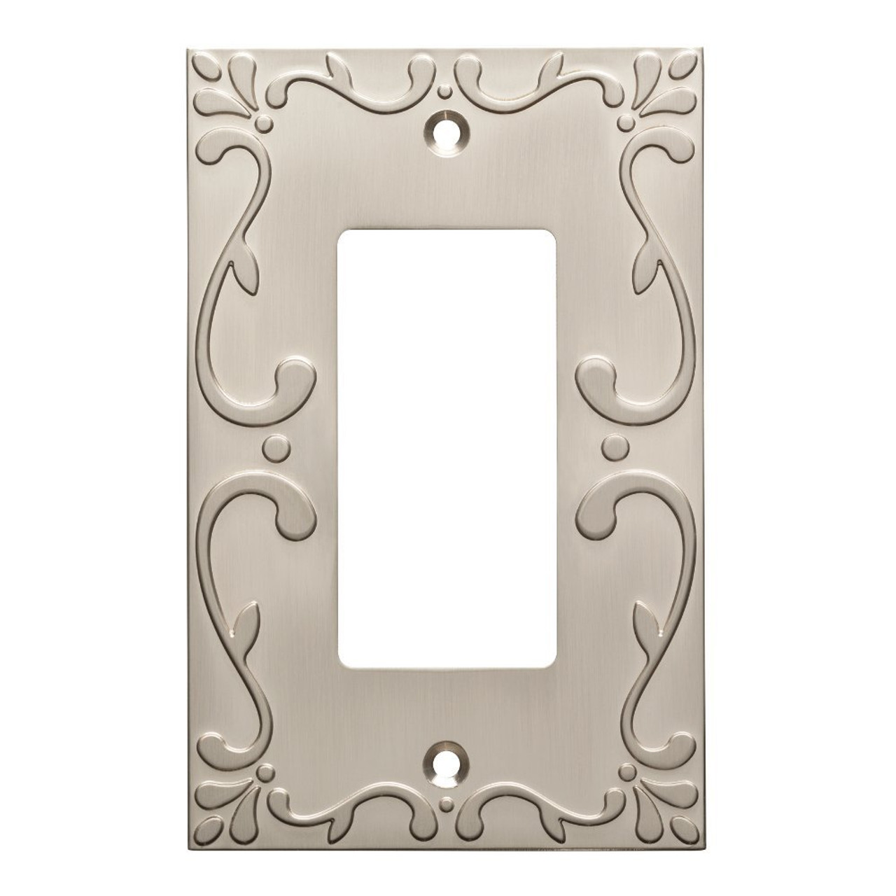 W35072-SNC Classic Lace Single GFCI Outlet Cover Plate Satin Nickel