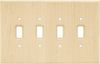 126797 Unfinished Wood Quad Switch Cover Wall Plate