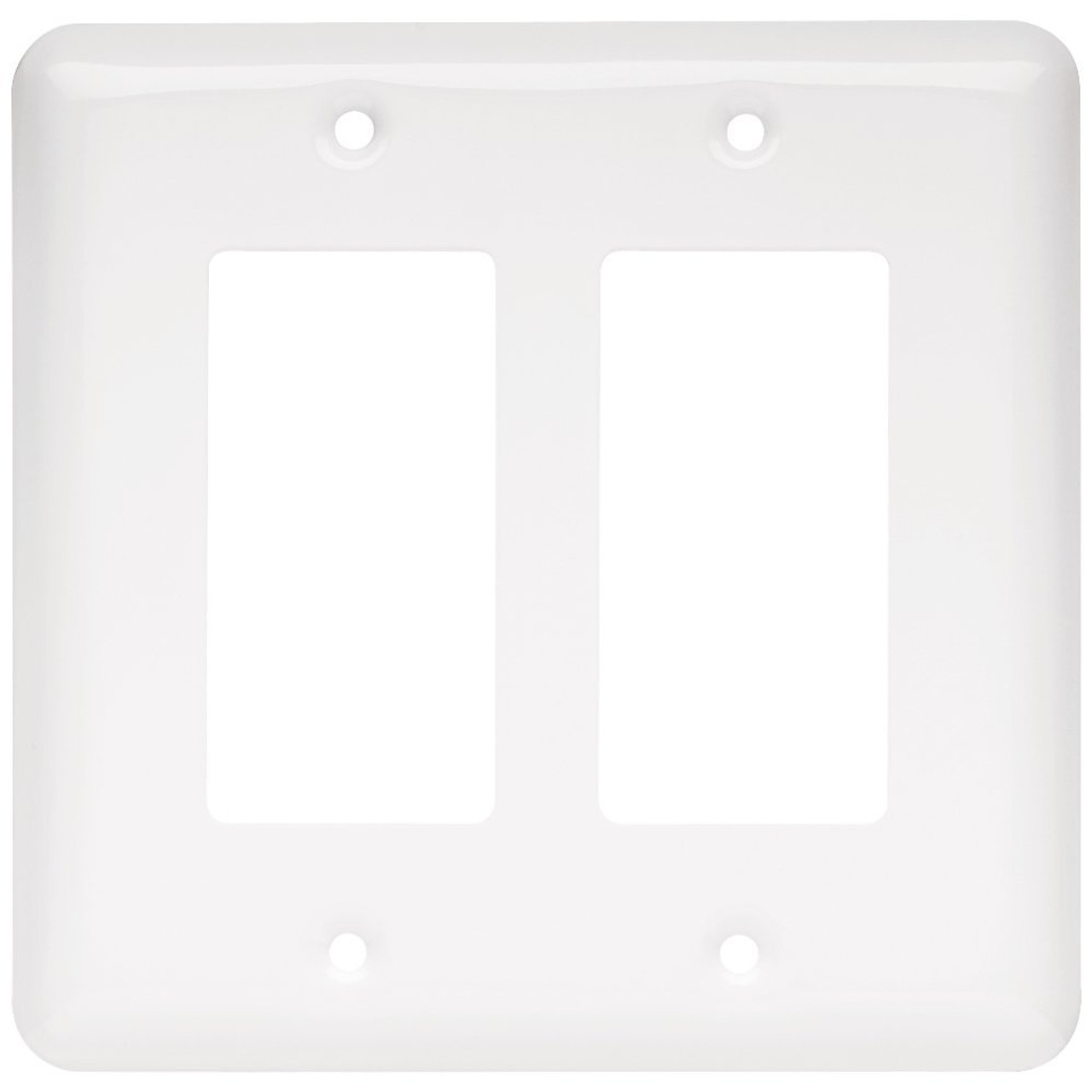 W10252-W White Stamped Metal Double GFCI Cover Plate