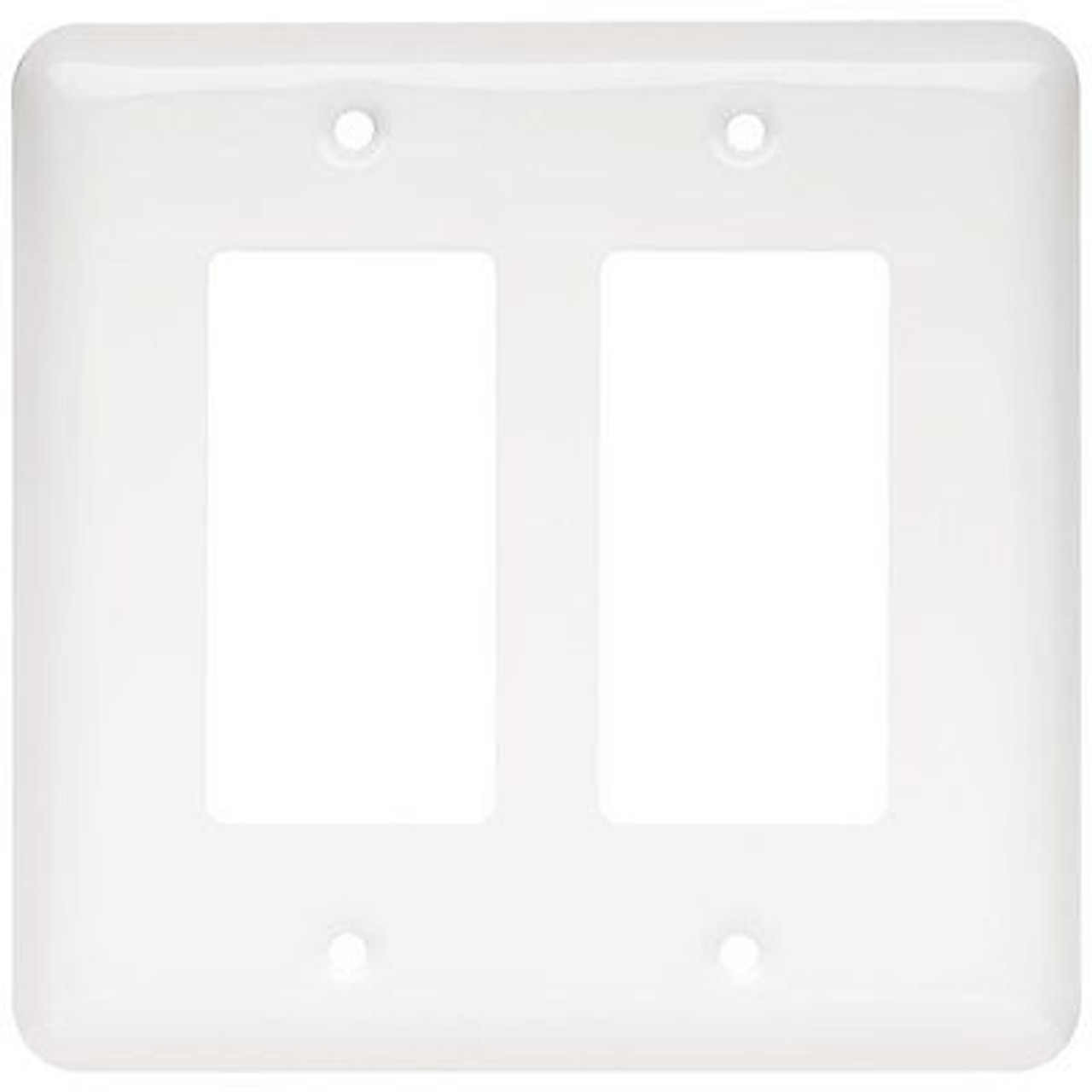 W10252-W White Stamped Metal Double GFCI Cover Plate