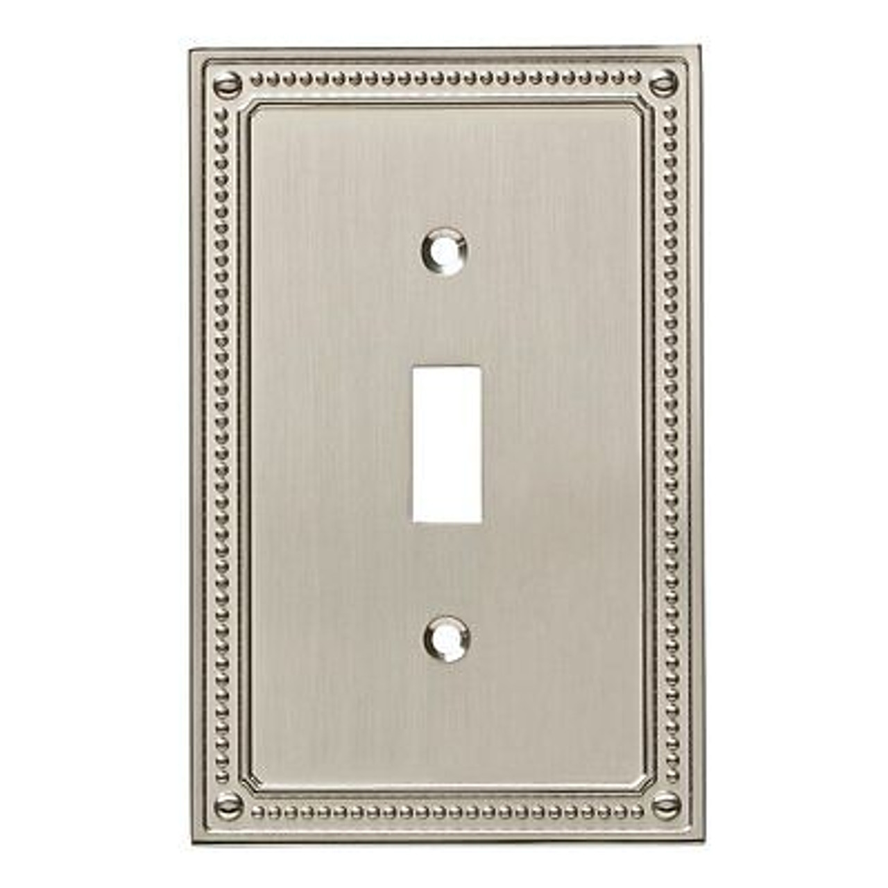 W35058-SN Satin Nickel Classic Beaded Single Switch Cover Plate