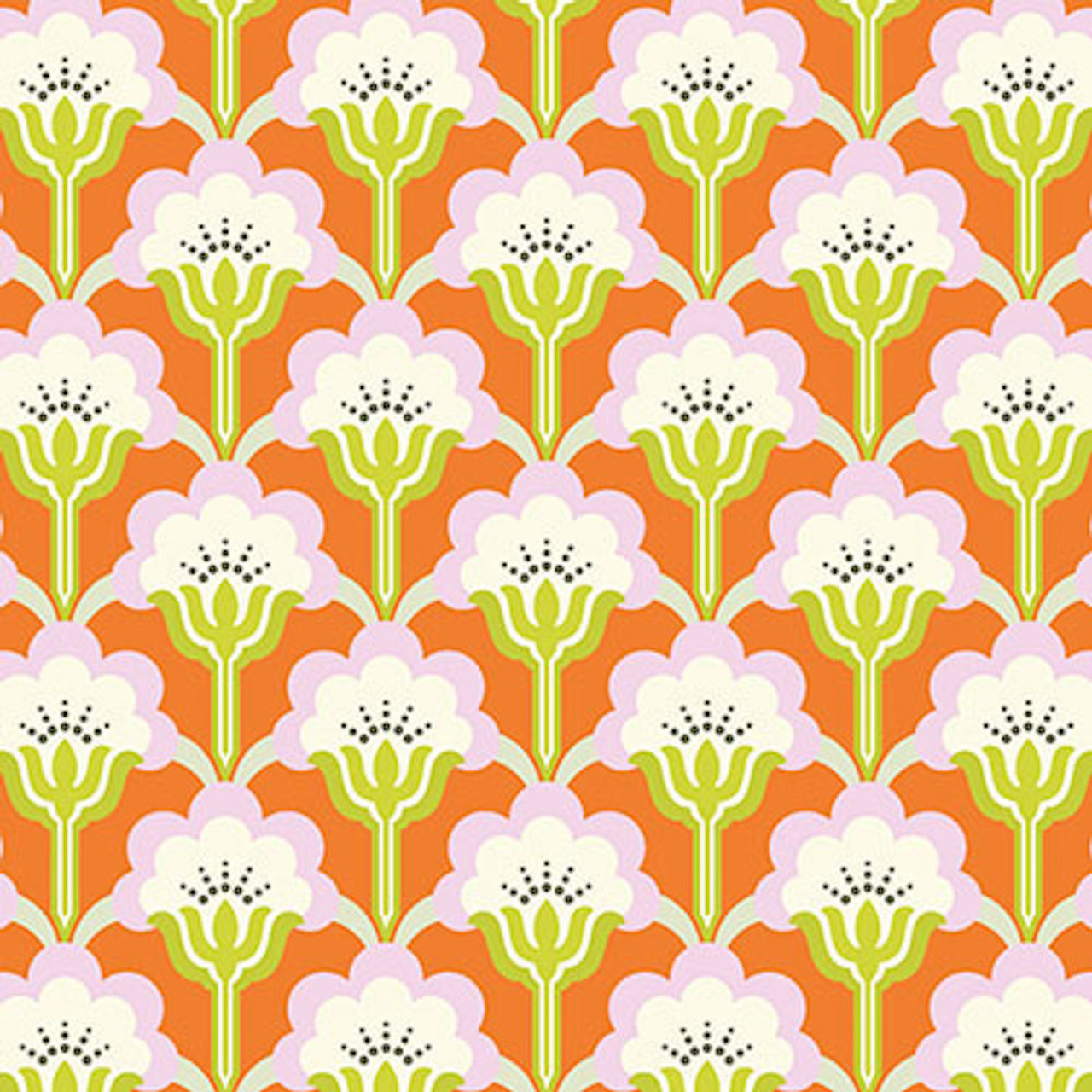 Heather Bailey True Colors PWTC015 Pop Blossom Persimmon Cotton Fabric By Yard