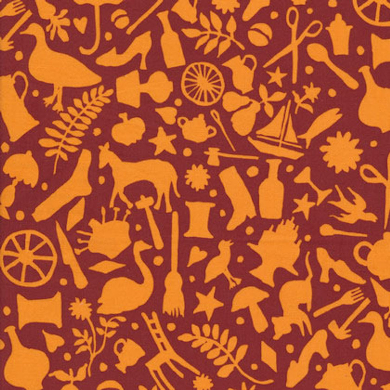 Kaffe Fassett GP119 Folk Art Rust Cotton Fabric By The Yard