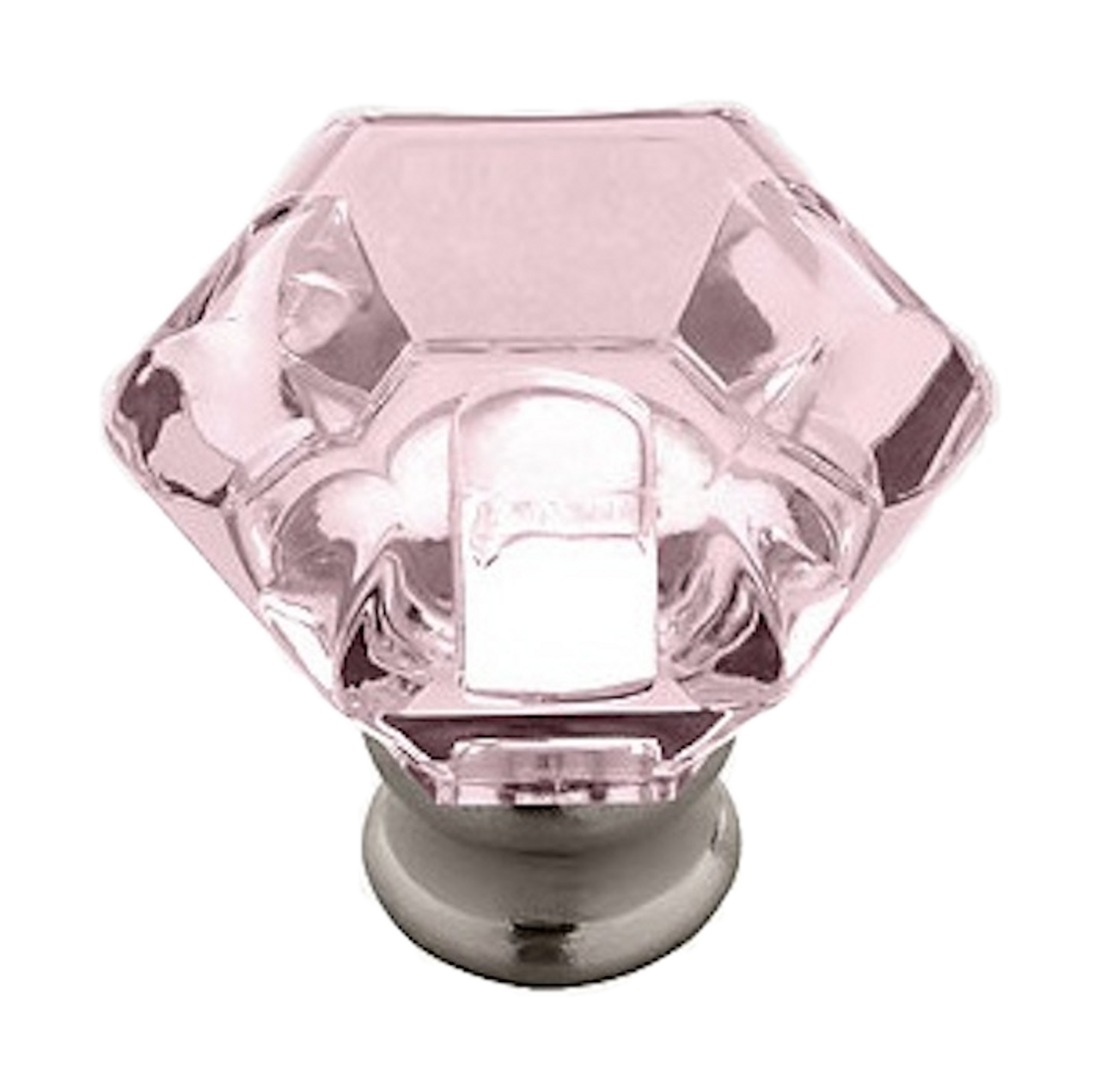 Liberty 085-03-0179 1 1/4" Pink Acrylic Satin Nickel Cabinet Drawer Knob 4 Pack