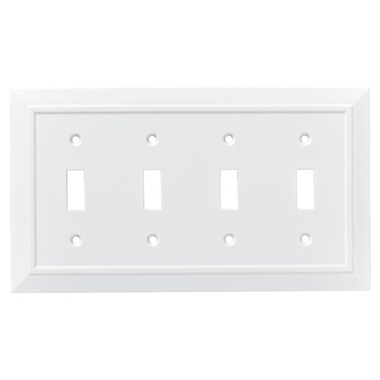 Franklin Brass W35251-PW Pure White Wood Architect Quad Switch Cover Plate