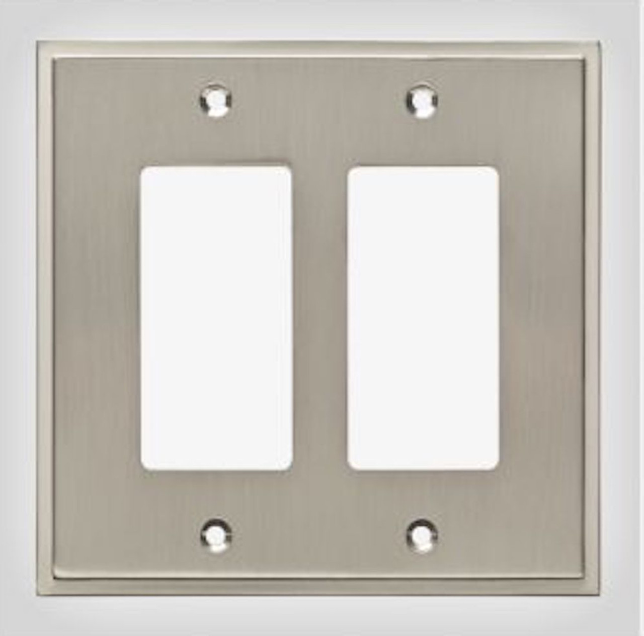 Brainerd 787400 Simple Step Double GFCI Cover Plate Satin Nickel