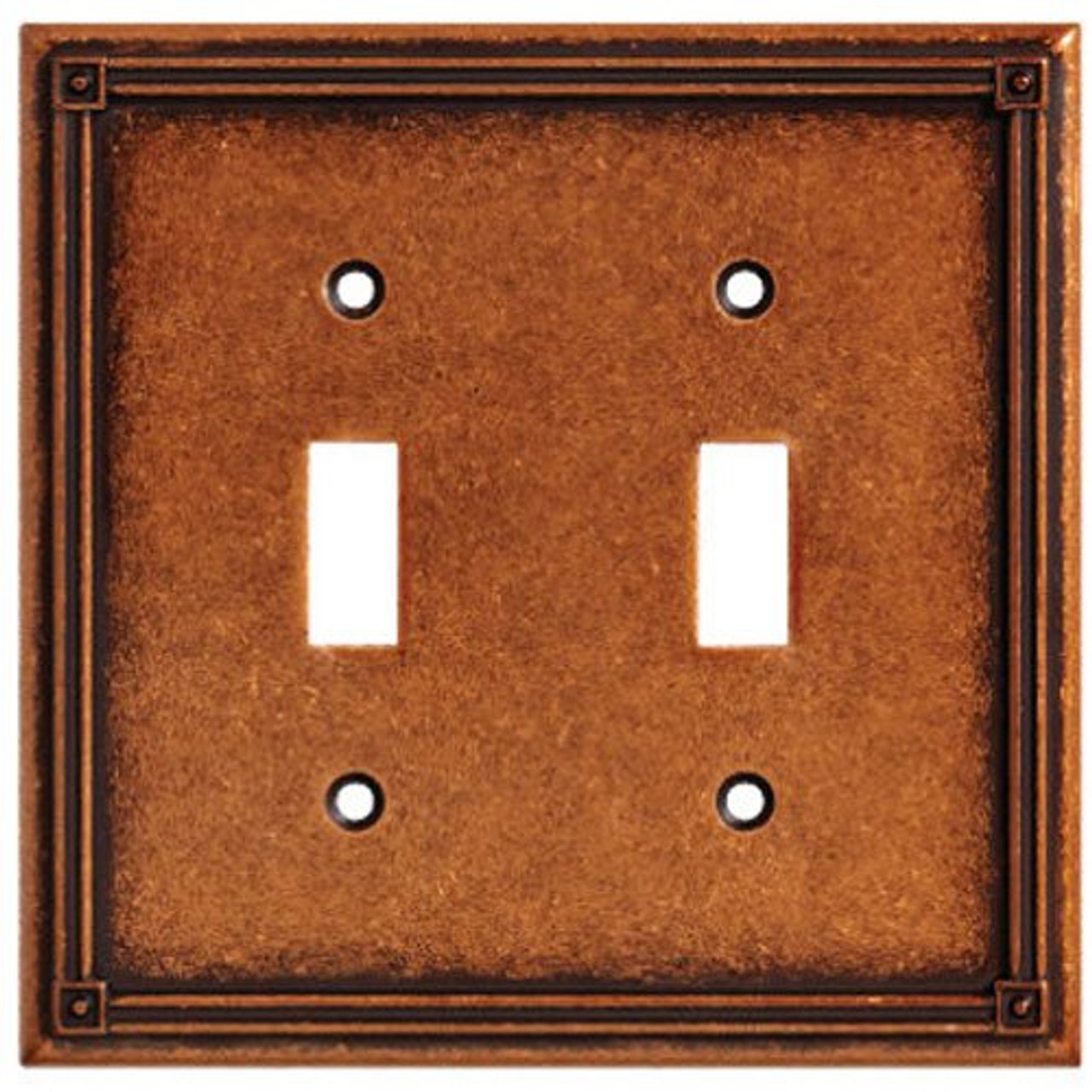 Brainerd W16045-CPS Ruston Sponged Copper Double Switch Wall Cover Plate