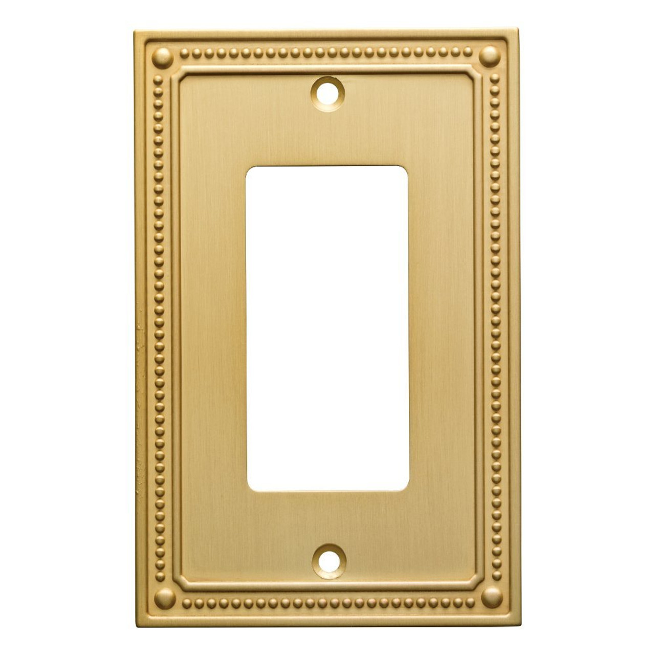 Franklin Brass W35060-BB Brushed Brass Classic Beaded Single GFCI Cover Plate