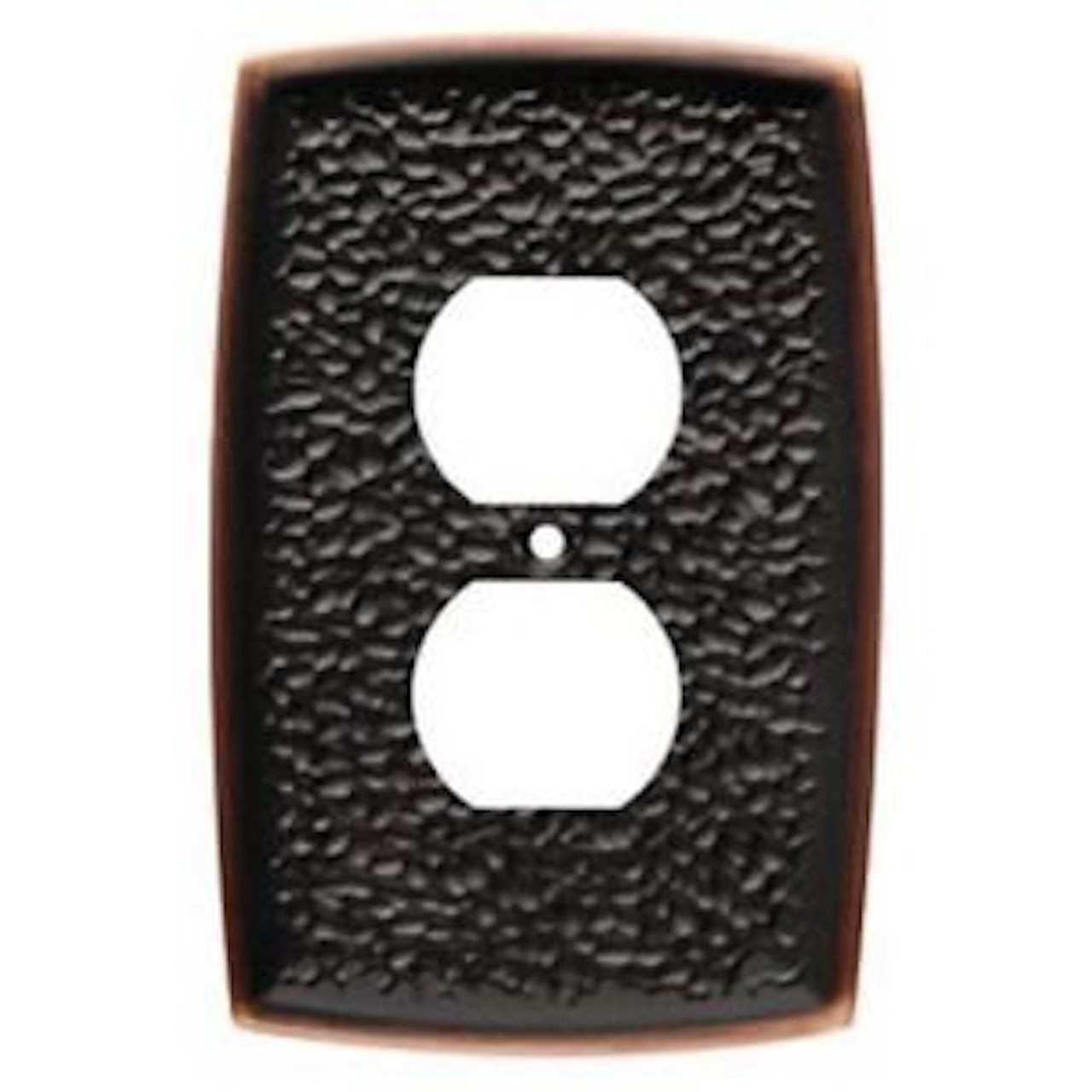 Liberty144035 Hammered Bronze & Copper Single Duplex Outlet Cover Plate