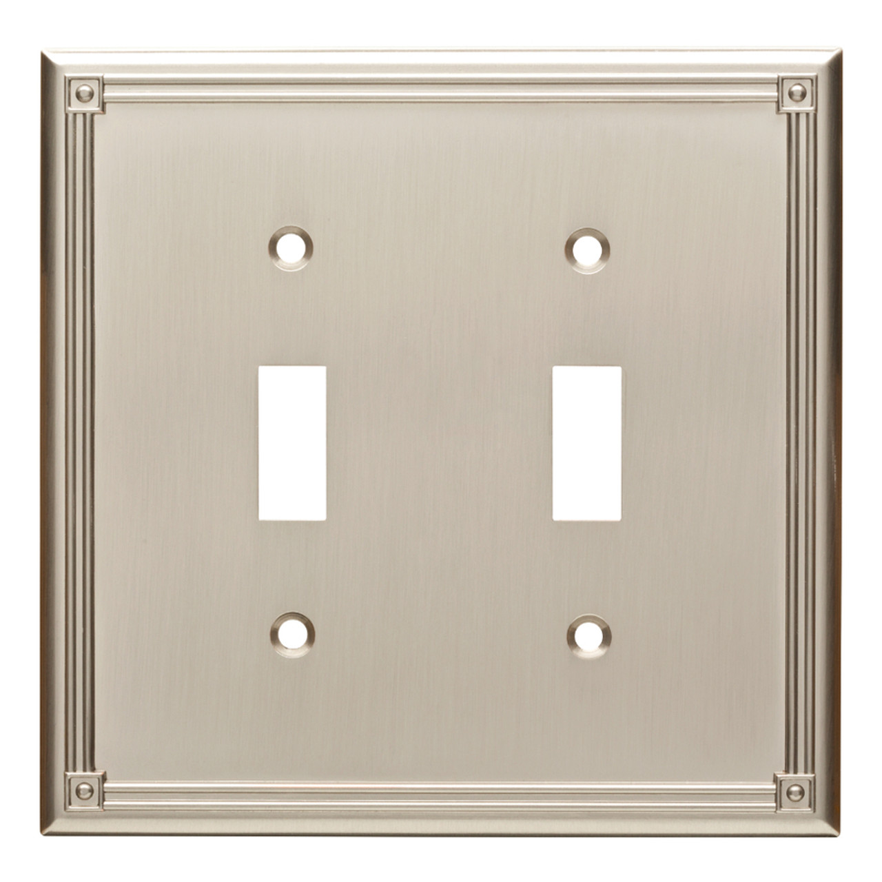 Brainerd W16045-SN Ruston Satin Nickel Double Switch Wall Cover Plate