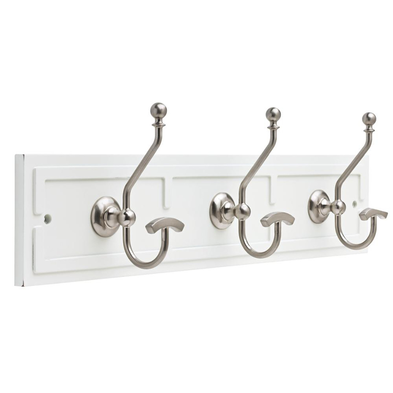 Liberty R36194-PWN 3 Hook 22" Coat & Hat Rail Pure White and Satin Nickel