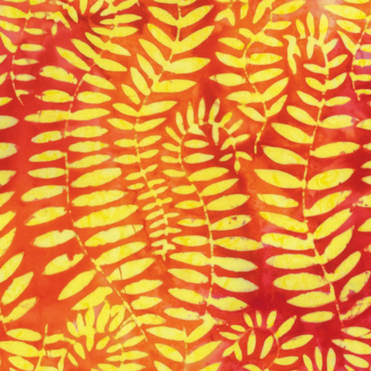 Kaffe Fassett BKKF002 Artisan Batik Fronds Tangerine Cotton Fabric By The Yard