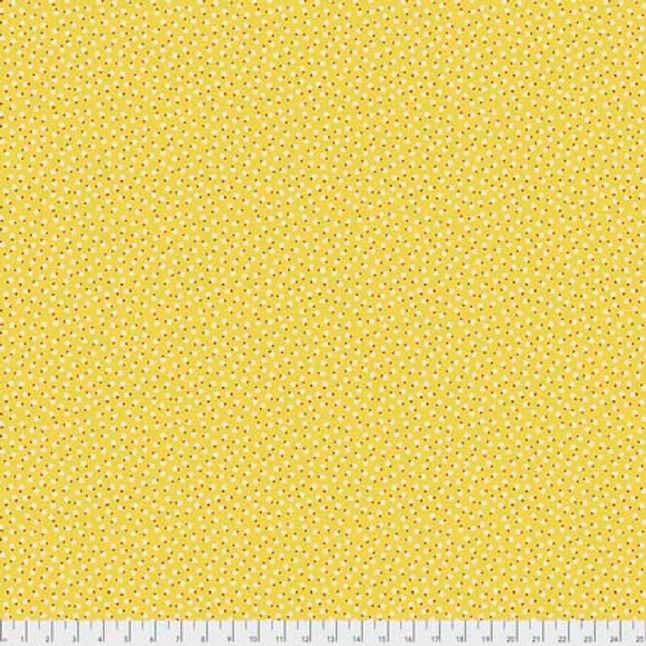 Denyse Schmidt PWDS151 Ludlow Belly Button Dot Yellow Cotton Fabric By Yd