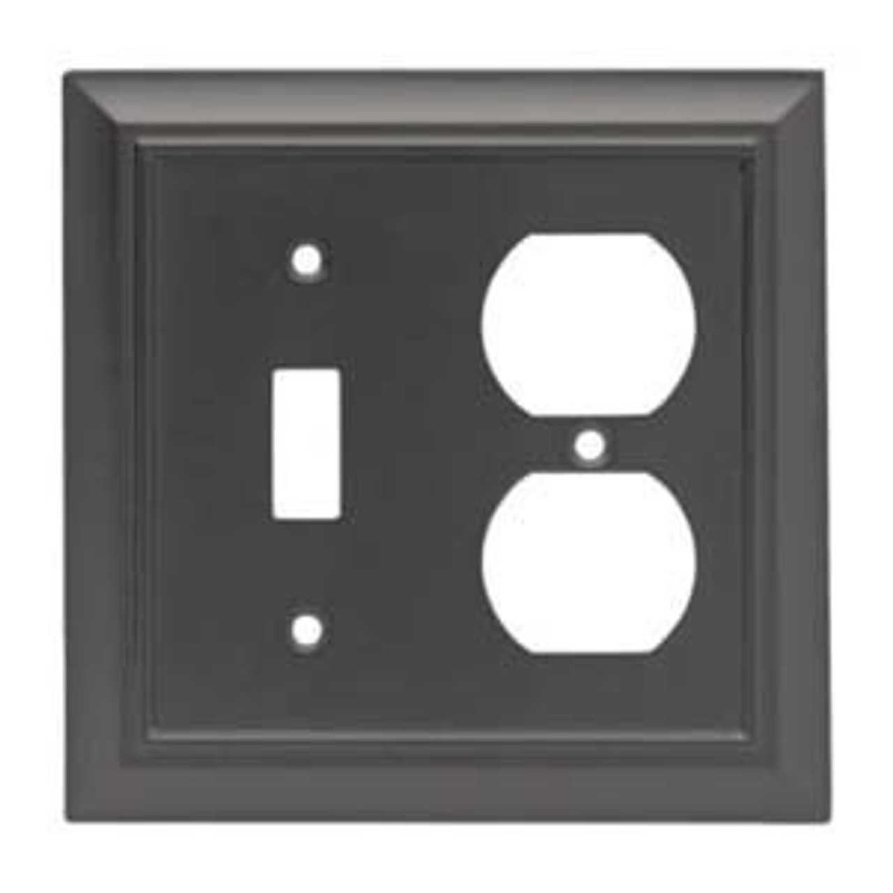 W069ZMC-FB-U Flat Black Architect Single Switch Duplex Cover Plate