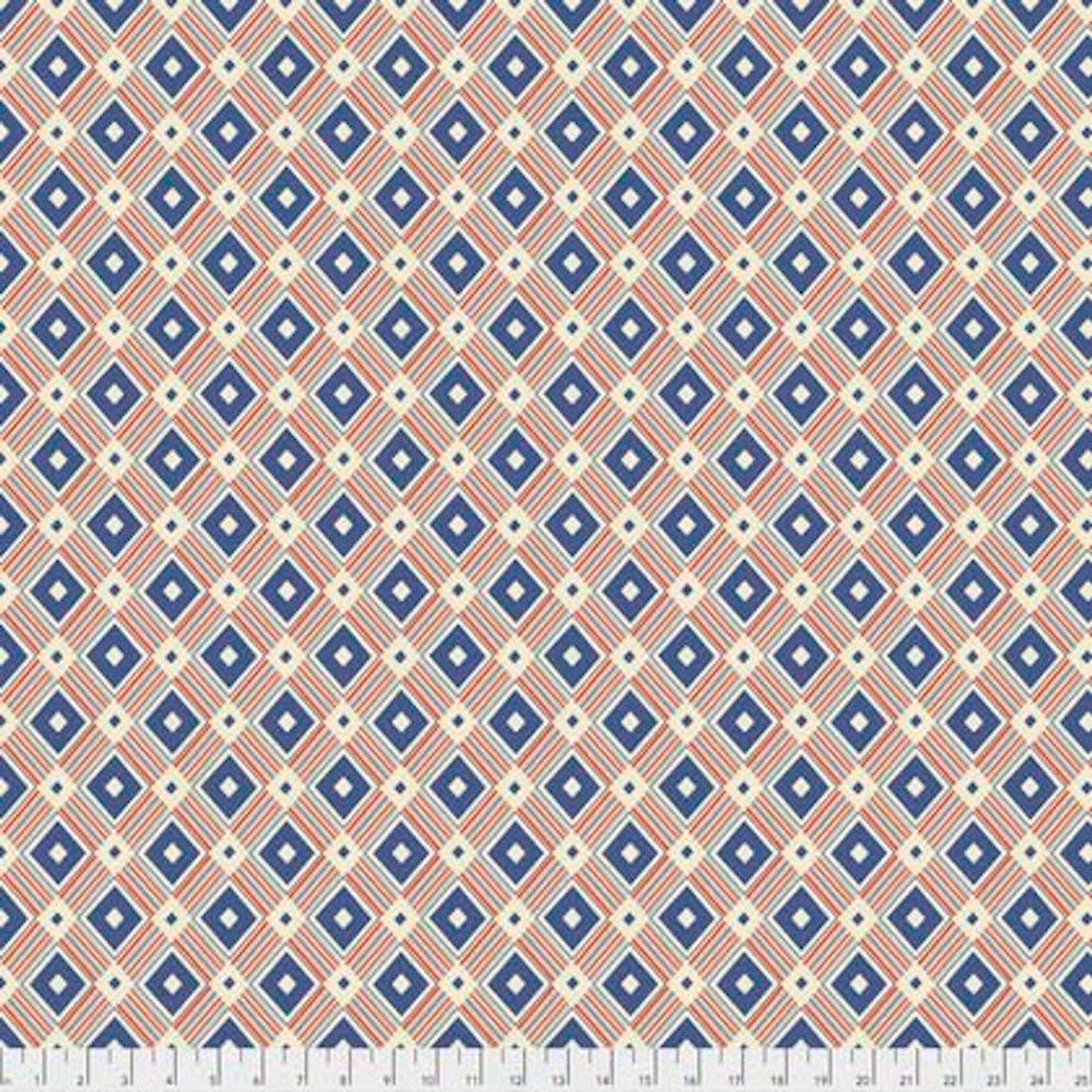 Denyse Schmidt PWDS148 Ludlow Diamond Medallion Forget Me No Cotton Fabric By Yd